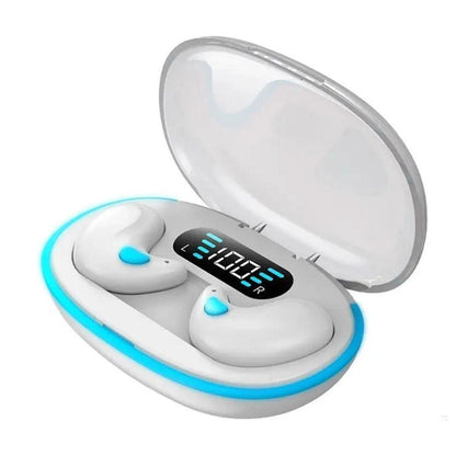 Wireless Bluetooth Sleep Earbuds Invisible Earplugs with Charging Case White