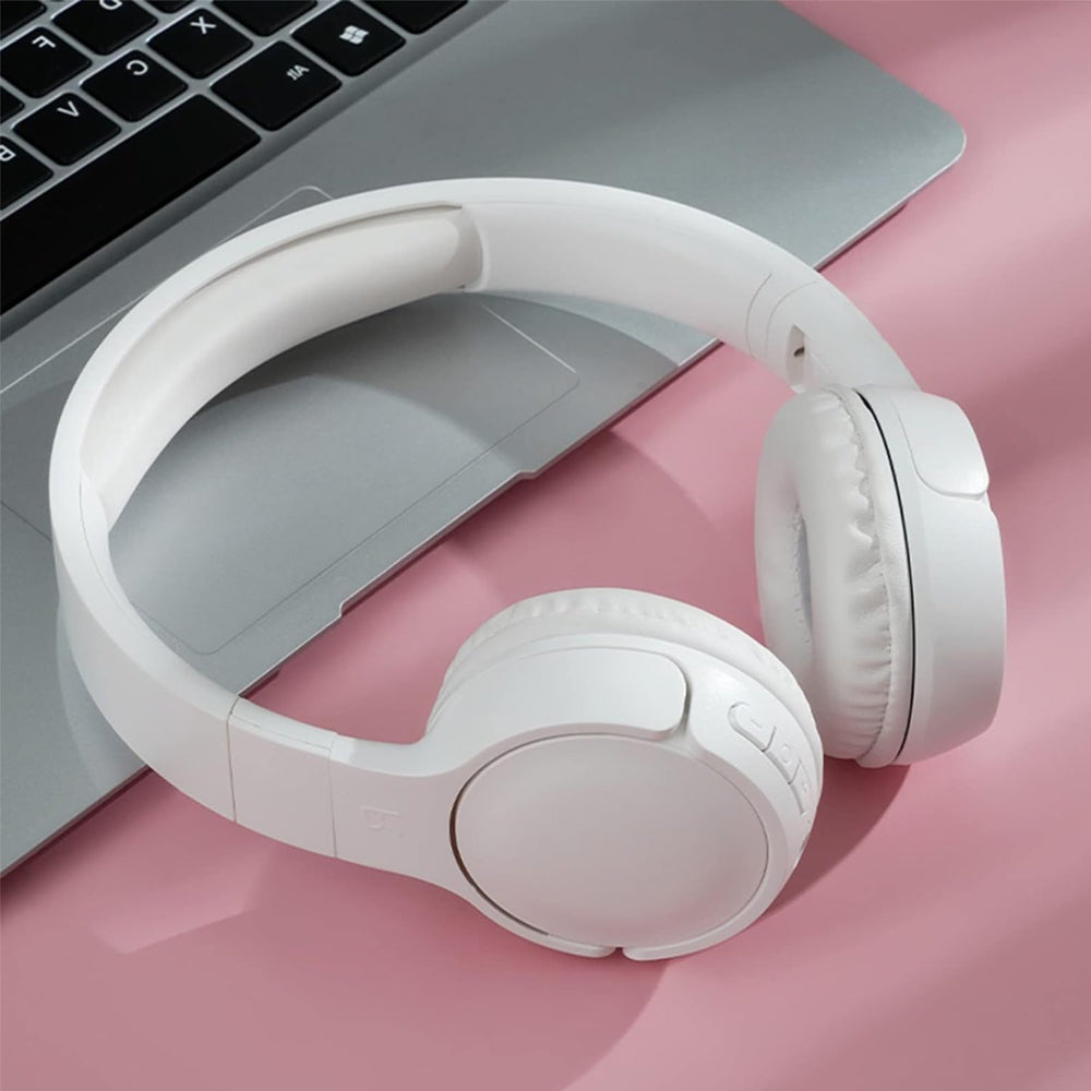 Rechargeable Bluetooth Wireless Headphones On-Ear Stereo Headset White
