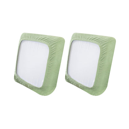 2Pcs Stretch Sofa Cushion Cover Lounge Sofa Seat Slipcover Protector Couch Cover Green