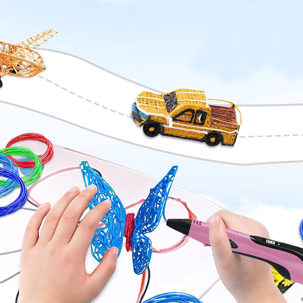 Toy 2pcs 3D Printing Pen DIY Drawing Pen Creative Toy 10 Colors for Kids Adult -Pink