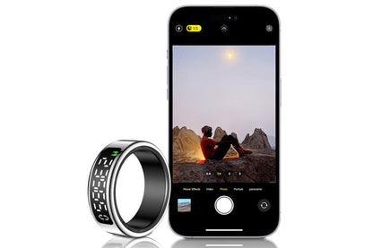 Smart Ring Health Tracker Waterproof Fitness Rings for Heart Rate Sleep-Silver