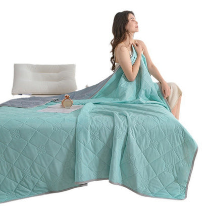 Double-Sided Cooling Blanket Summer Cool Touch Quilt Air Conditioner Blanket Green