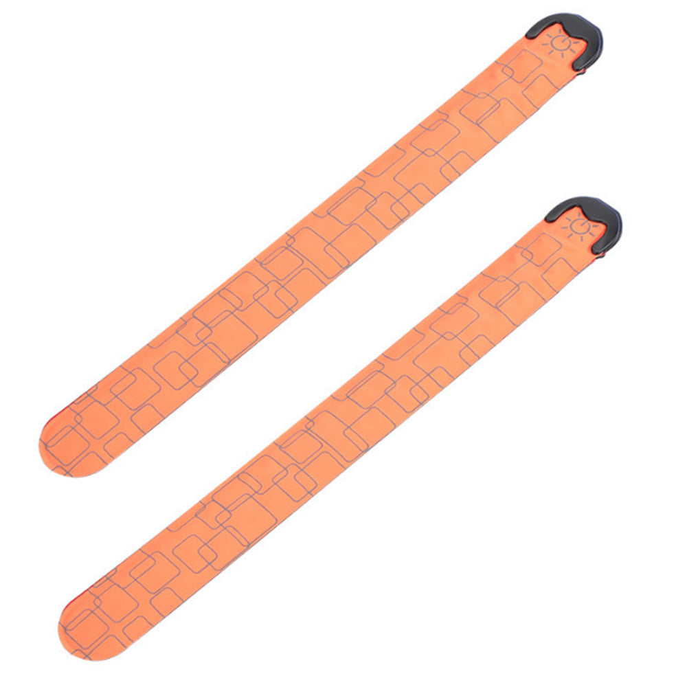 2Pcs Rechargeable  Glowing Bracelet LED Slap Wristband Night Running Security Armband Strap Orange
