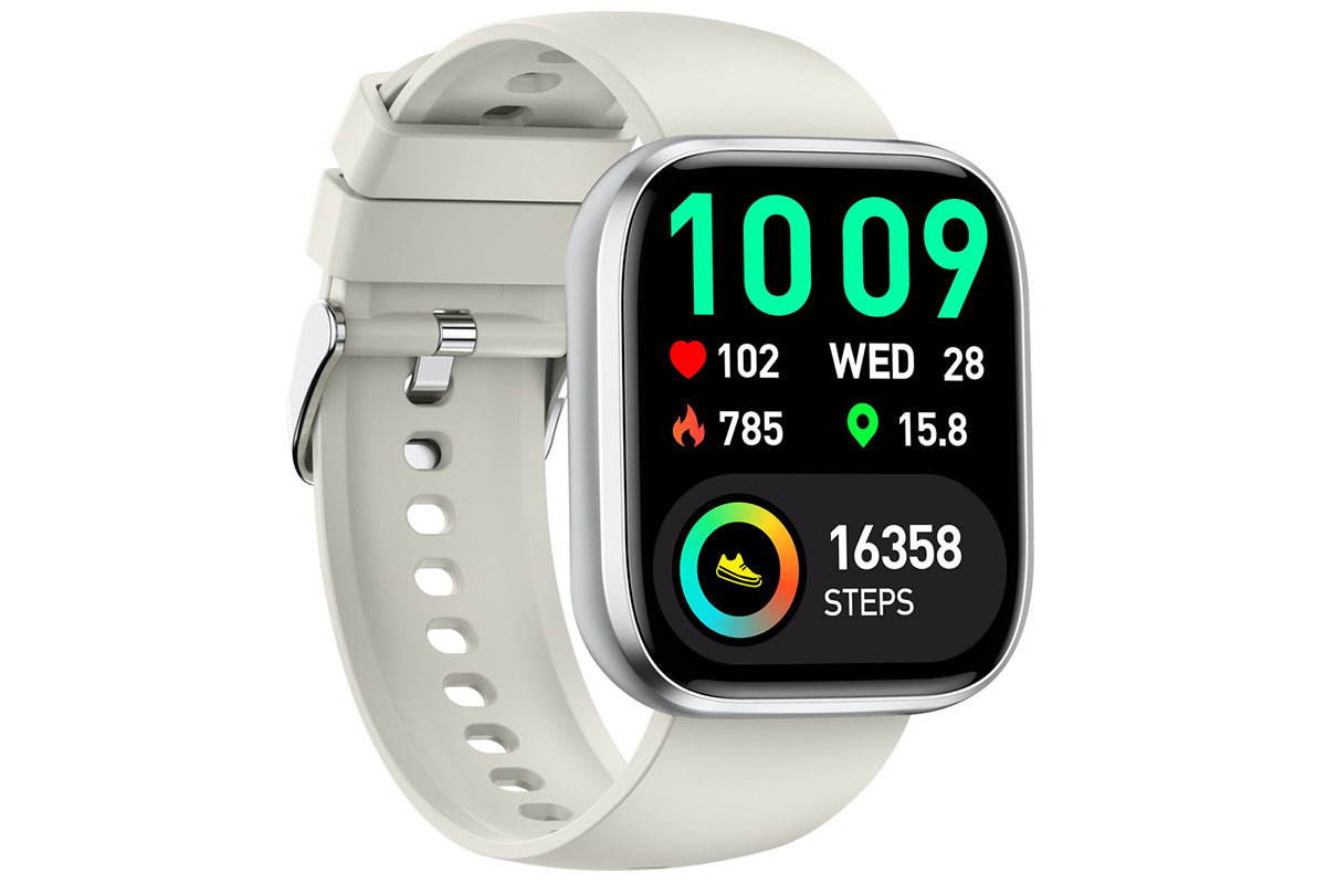 Smart Watch 1.85-Inch Fitness Watch with Heart rate Warning Sleep Monitor Blood Oxygen Calories Physiological Activity Tracker-Grey