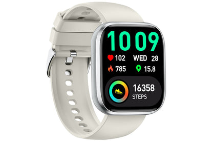 Smart Watch 1.85-Inch Fitness Watch with Heart rate Warning Sleep Monitor Blood Oxygen Calories Physiological Activity Tracker-Grey