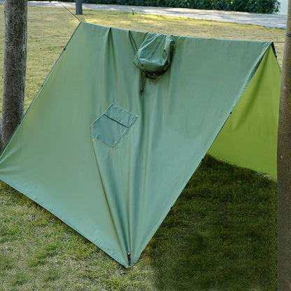 3 in 1 Portable Rain Poncho Waterproof Lightweight Emergency Raincoat with Pocket-Green