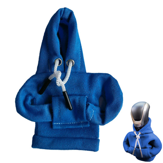 Shift Knobs Fashionable Hooded Shirt Mini Car Shifter Knobs Cover Trim-Blue