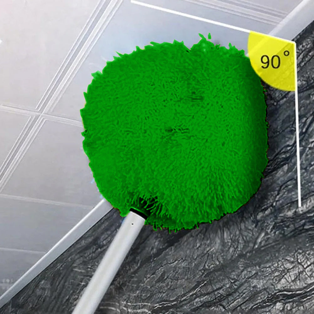Adjustable Ceiling Fan Cleaner Duster Microfiber Duster for Walls Door Window Top Cleaning Green