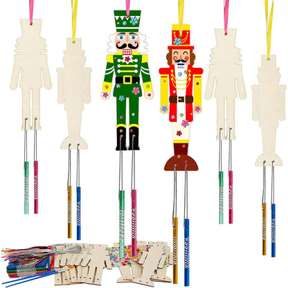 3D Wooden Wind Chime Craft Kit for Kids DIY Wind Chimes Decorative Ornament Nutcracker Style