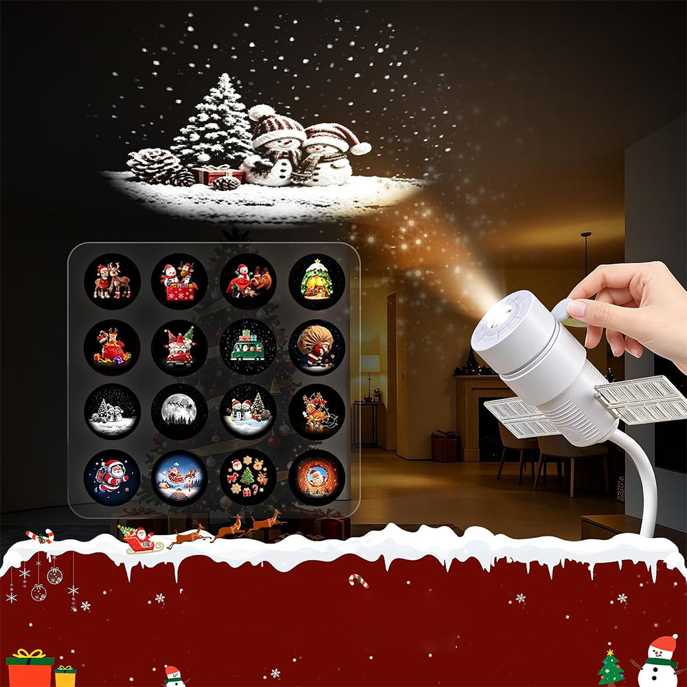Christmas USB Projector Light with Slides Night Light Projector with 16 Slides