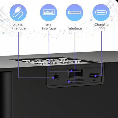 Portable Bluetooth 5.3 Speaker with 2 Wireless Microphones Home Karaoke Speaker Machine Black