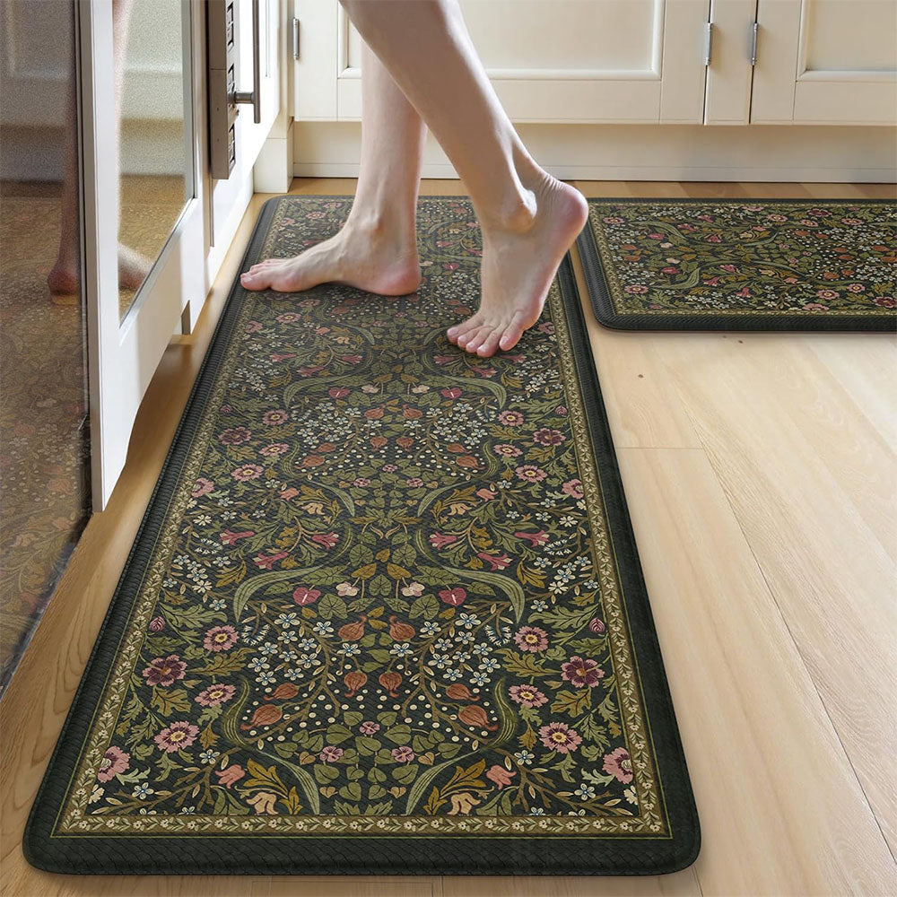 2 Piece Diatomite Kitchen Floor Mat Set - Grey