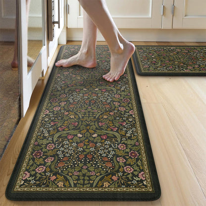 2 Piece Diatomite Kitchen Floor Mat Set - Grey