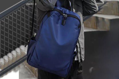 Business Laptop Backpack Anti-Theft USB Charging Port External Headphone Jack for Mens Womens -Blue