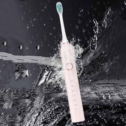 6-Mode Electric Toothbrush with 10 Brush Heads Rechargeable  Toothbrush Set for Home Travel Pink