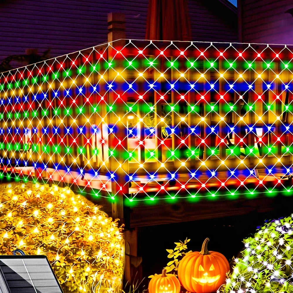 Solar Outdoor Mesh Lights Bush Lights 8 Modes Christmas Net Light - Colorful