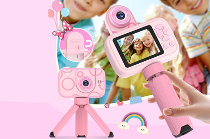 32GB Camera Toys for Boys Girls 1080P HD Digital Camera with Flip up Lens for Selfie and Video Christmas Birthday Party Gifts-Pink