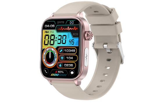 Smart Watch 1.96-Inch ECG Fitness Tracker with Heart Rate Blood Oxygen Blood Glucose Uric Acid and Blood Lipid 100 Sports Modes Activity Tracker-Grey