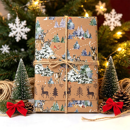2 Pack Double Sided Christmas Wrapping Paper 4 - Reindeer