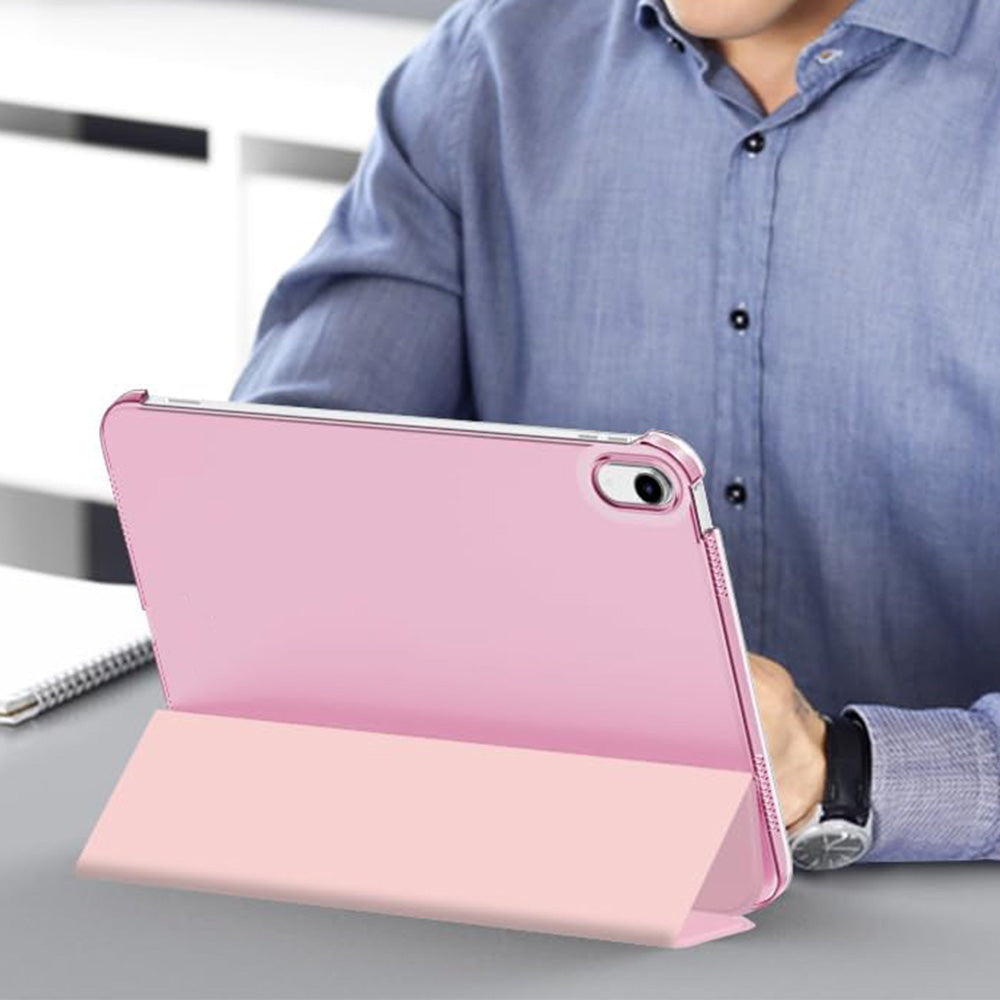 Compatible Case for iPad 10th 11th Gen A16 Tri-Fold Smart Cover Auto Wake Sleep-Pink