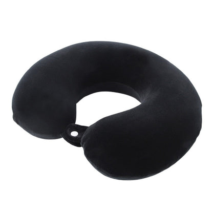 Travel Neck Pillow Memory Foam U Shaped Pillow for Flights Road Trips Office Black