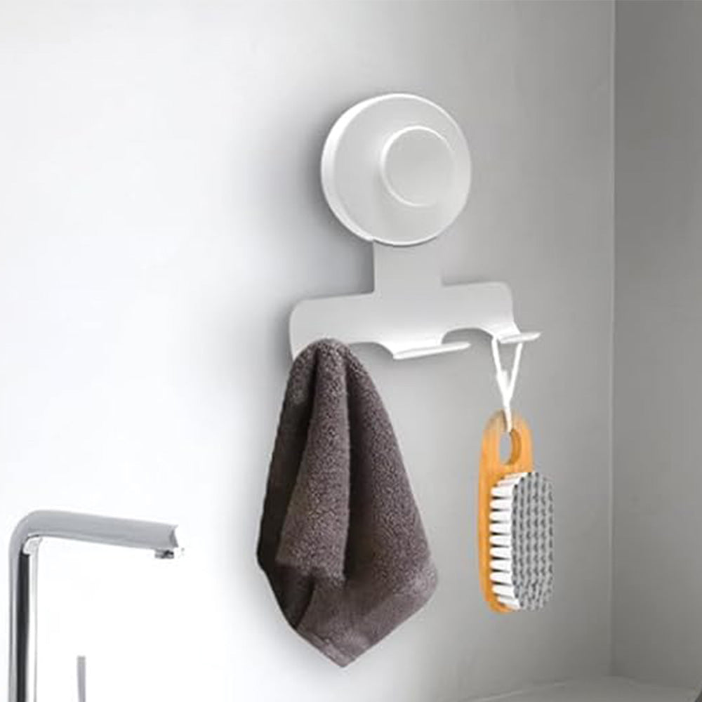Stainless Steel Suction Cup Razor Holder Wall Mounted Bathroom Shaver Hook-White
