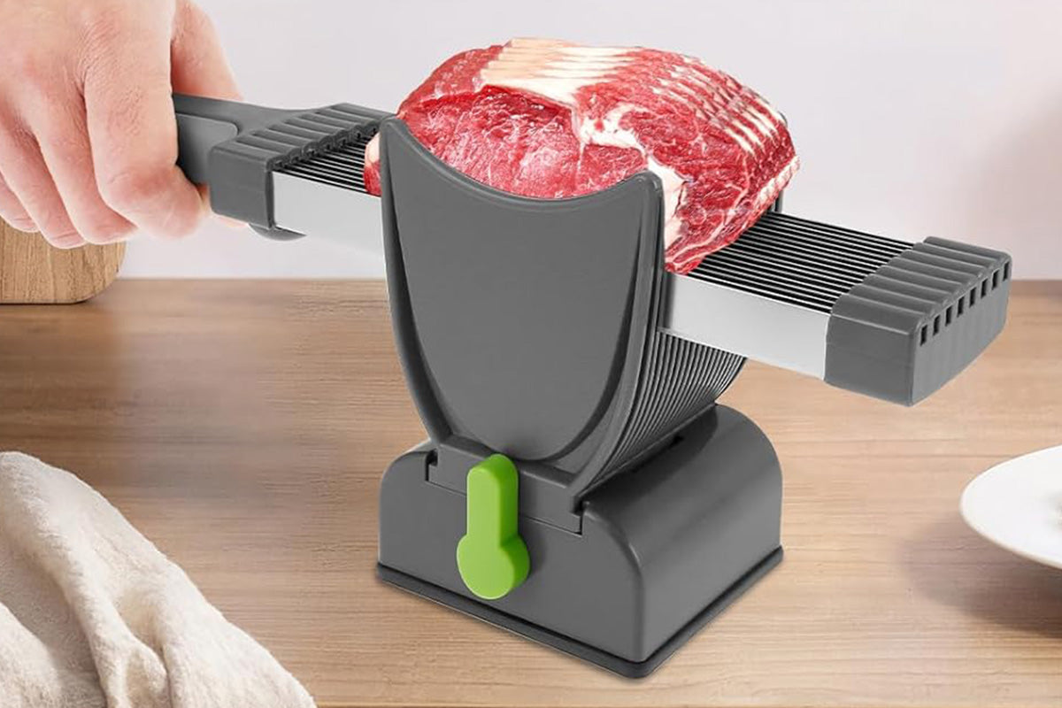 Manual Meat Slicer with Stainless Steel Blade for Beef Pork Mutton Hot Pot -Grey