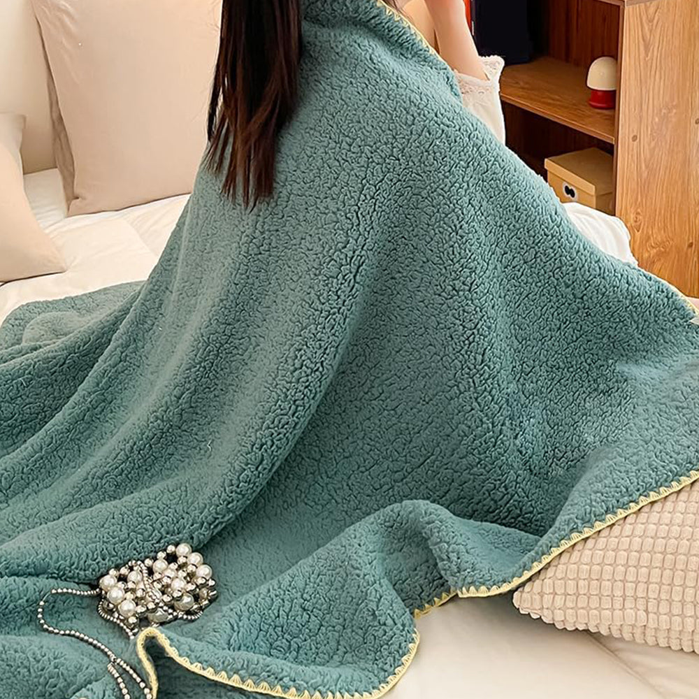 Sherpa Throw Blanket Winter Fuzzy Throws Cozy Blanket Green