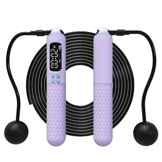 Smart Digital Jump Rope Set Accurately Skipping Rope Weighted Exercise Rope for Fitness Training Purple