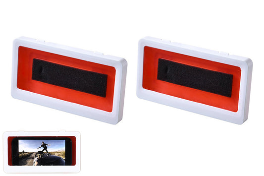 2Pcs Bathroom Waterproof Anti-Fog Wall Mount Shower Phone Storage Case-Red