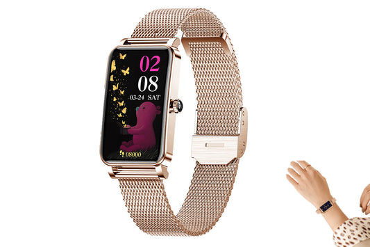 Smart Watch Women Fitness Tracker Sport Bracelet for Android iOS Phones-Gold