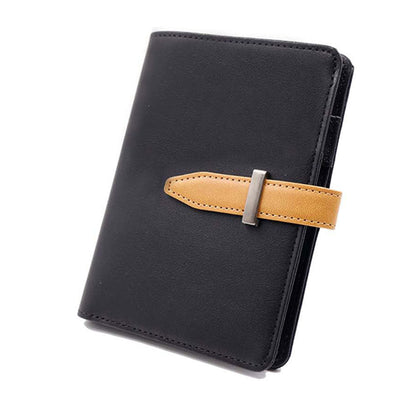 RFID Blocking Passport Wallet Travel Passport Card Case with Airtag Holder Black