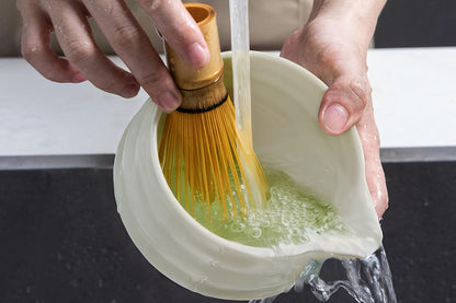 5Pcs Matcha Set Whisk Bowl Spout Scoop White