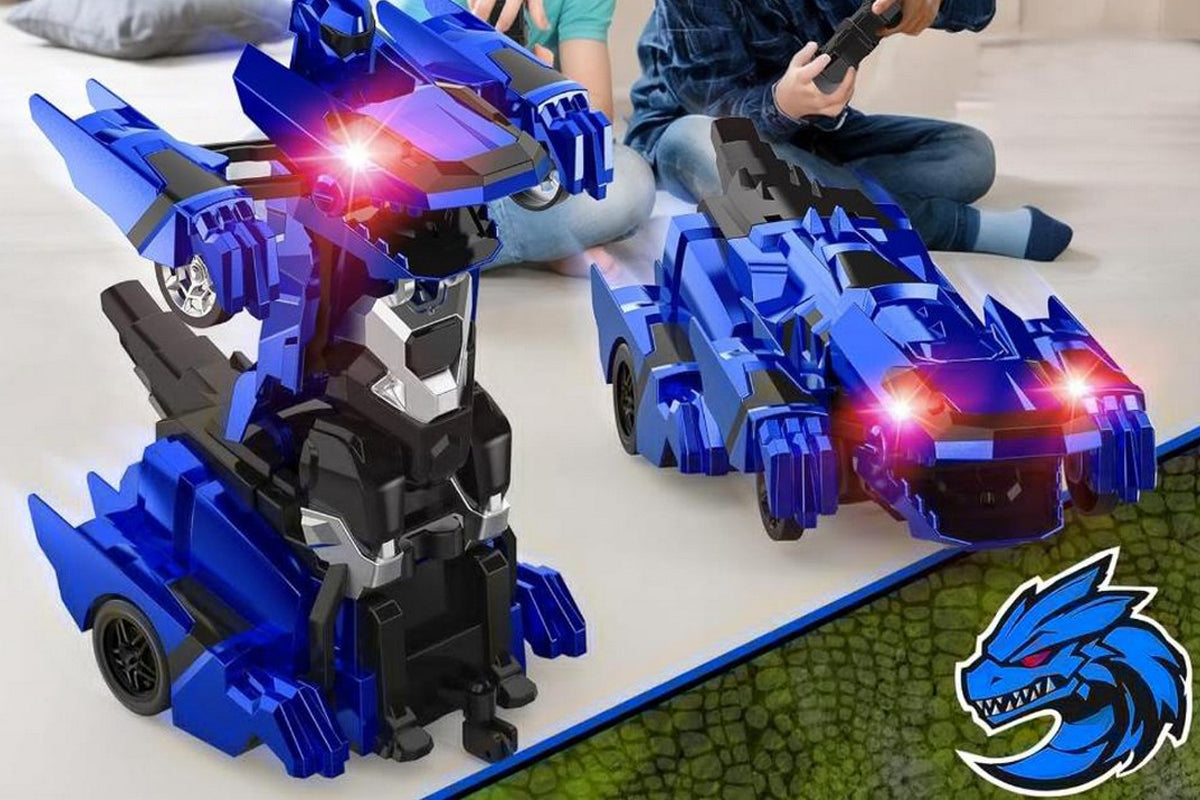 Dinosaur Transform Rc Cars 2.4Ghz Remote Control Car Transforming Robot -Blue