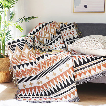 Aztec Style Throw Blanket Bohemian Sofa Blanket Cover for Couch Chair Bed Home Outdoor Beach Travel Style 4