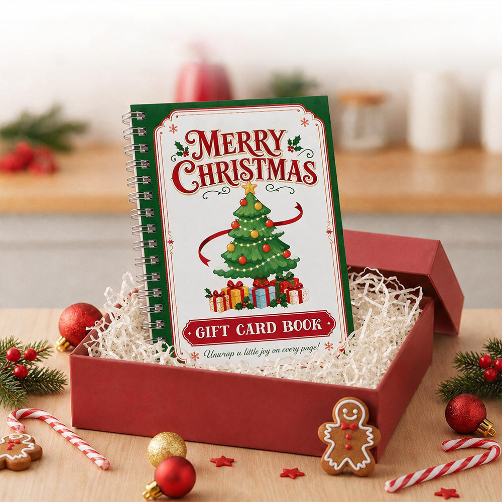 4 Pieces Christmas Gift Card Book Coil Bound Card Holder Book