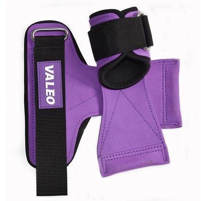 Pair of Weight Lifting Gloves Adjustable Hook and Loop Wrist Strap for Deadlift and Powerlifting Gym Workout Lifting Hooks Purple