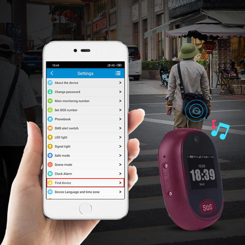 4G Personal GPS Tracker SOS Alarm for Kids and Elderly Wine Red