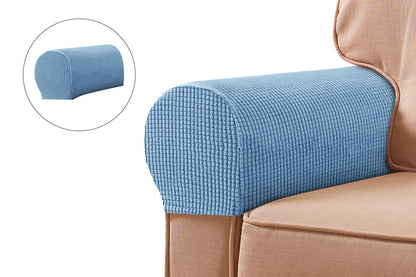 Stretch Armrest Covers Spandex Arm Covers for Chairs Couch Sofa Armchair Slipcovers-Blue