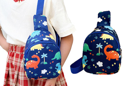 Kids Nylon Cartoon Sling Bag for Travel-Dark blue