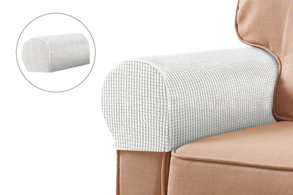 Stretch Armrest Covers Spandex Arm Covers for Chairs Couch Sofa Armchair Slipcovers-White