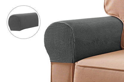 Stretch Armrest Covers Spandex Arm Covers for Chairs Couch Sofa Armchair Slipcovers-Dark Gray