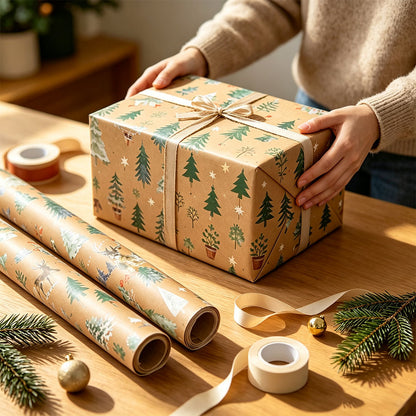 2 Pack Double Sided Christmas Wrapping Paper 4 - Reindeer