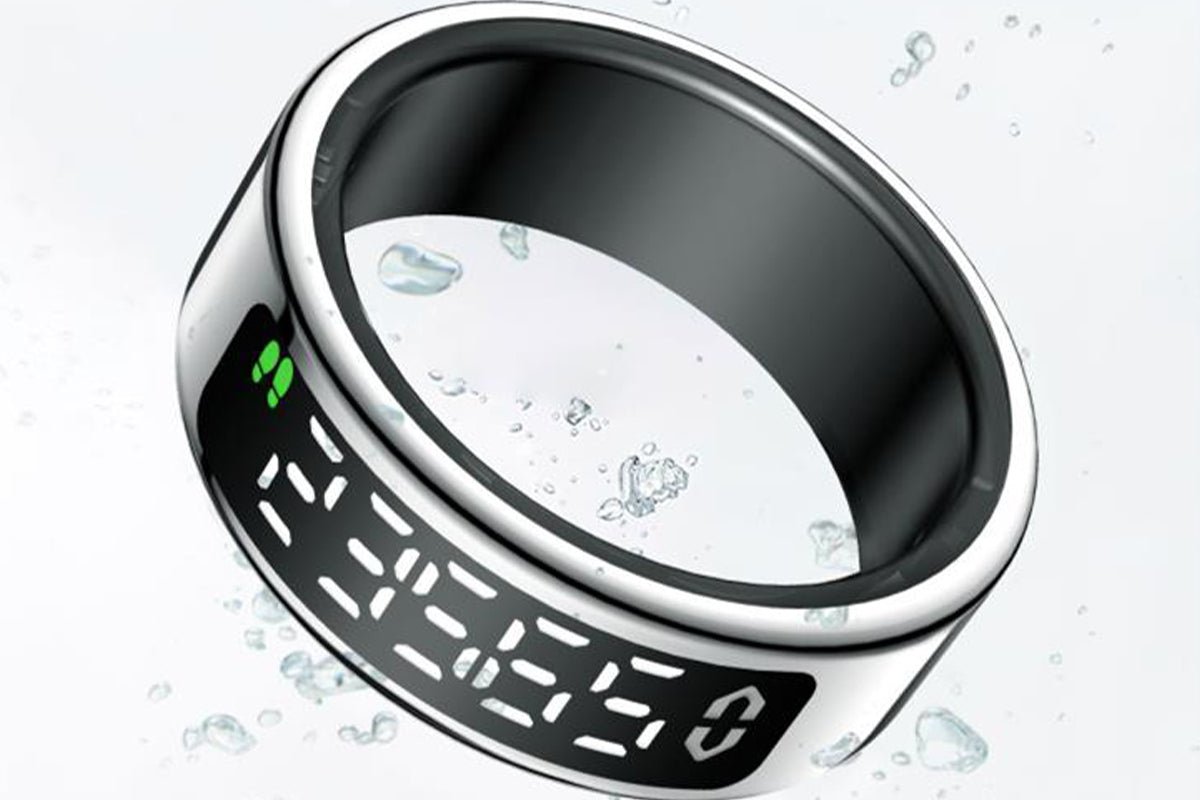Smart Ring Health Tracker Waterproof Fitness Rings for Heart Rate Sleep-Silver