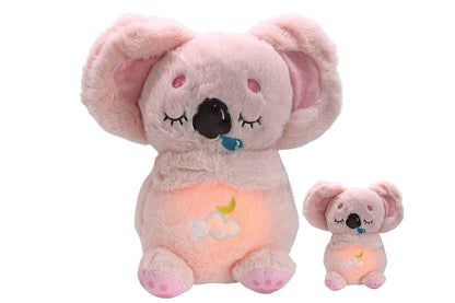 Kawaii Plush Doll Sleeping Companion Soothing Sound and Light Toy-Pink