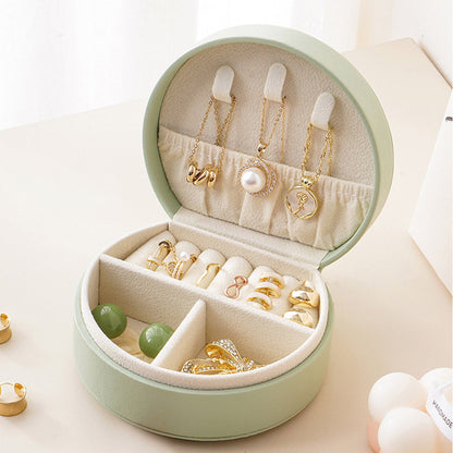 Travel Jewelry Case with Detachable Handle Accessory Organizer Green