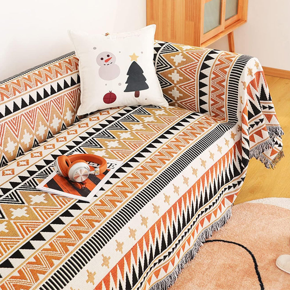 Aztec Style Throw Blanket Bohemian Sofa Blanket Cover for Couch Chair Bed Home Outdoor Beach Travel Style 4