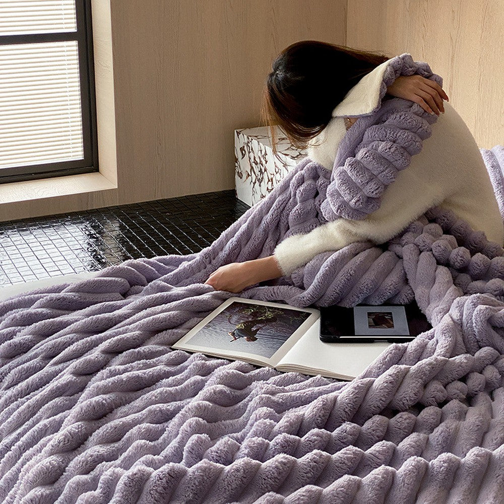 Throw Blanket for Couch Sofa Soft Fleece Throw Blankets Room Home Decor-Purple