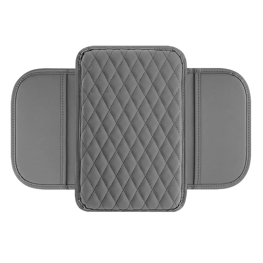 PU Leather Car Center Console Cover with 2 Storage Pocket Car Arm Rest Cover Car Interior Accessories Grey