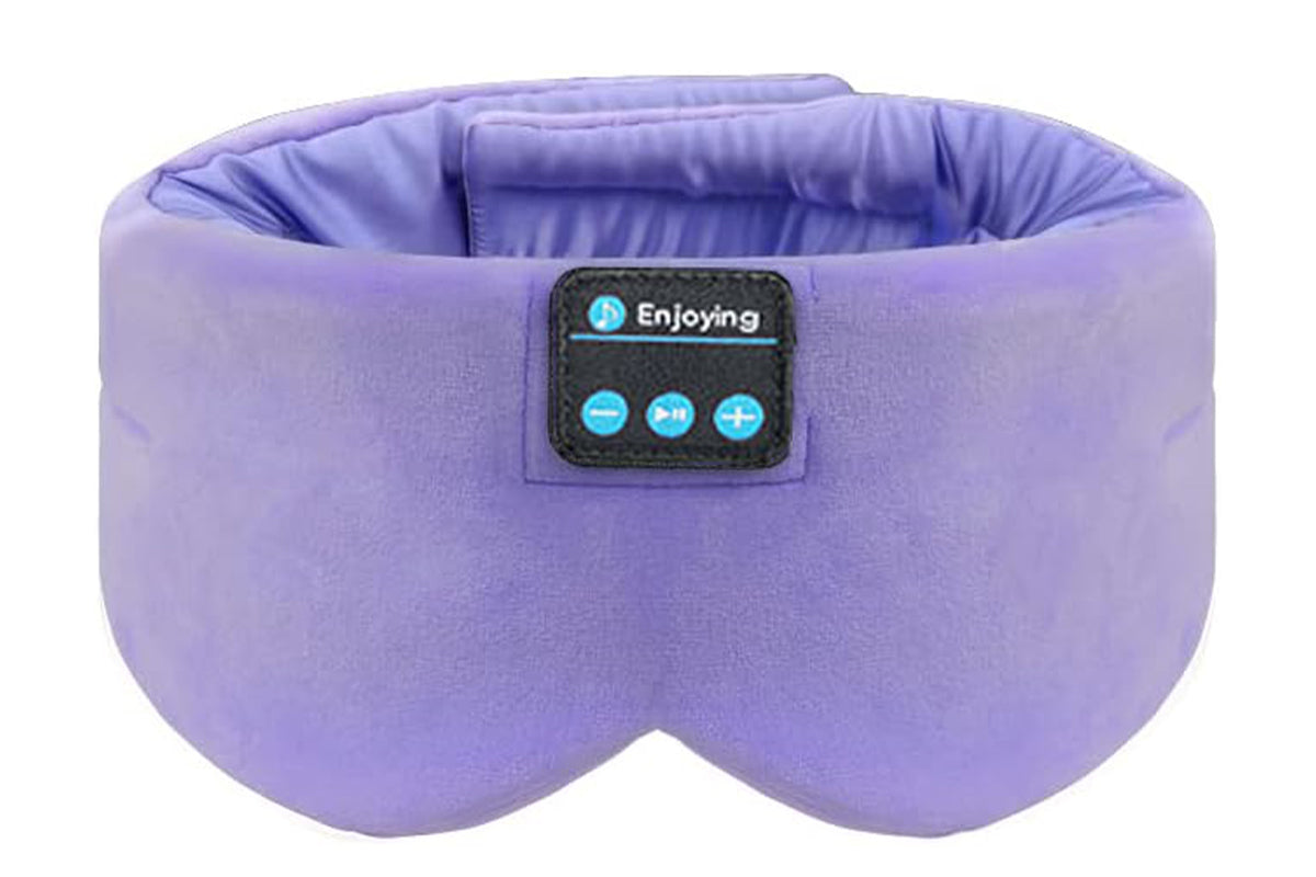 Bluetooth Sleep Mask with Headphones Music Eye Mask for Sleeping Travel Meditation -Purple